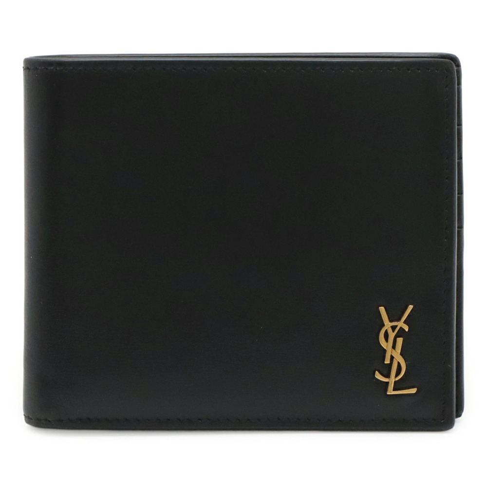 SAINT LAURENT PARIS YSL Cassandra Bi fold Wallet Leather Black